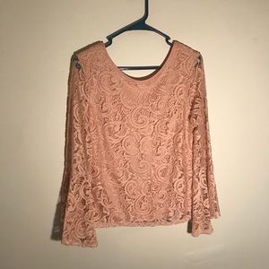 Adrianna Papell Lace Top with Sheer bell sleeves!